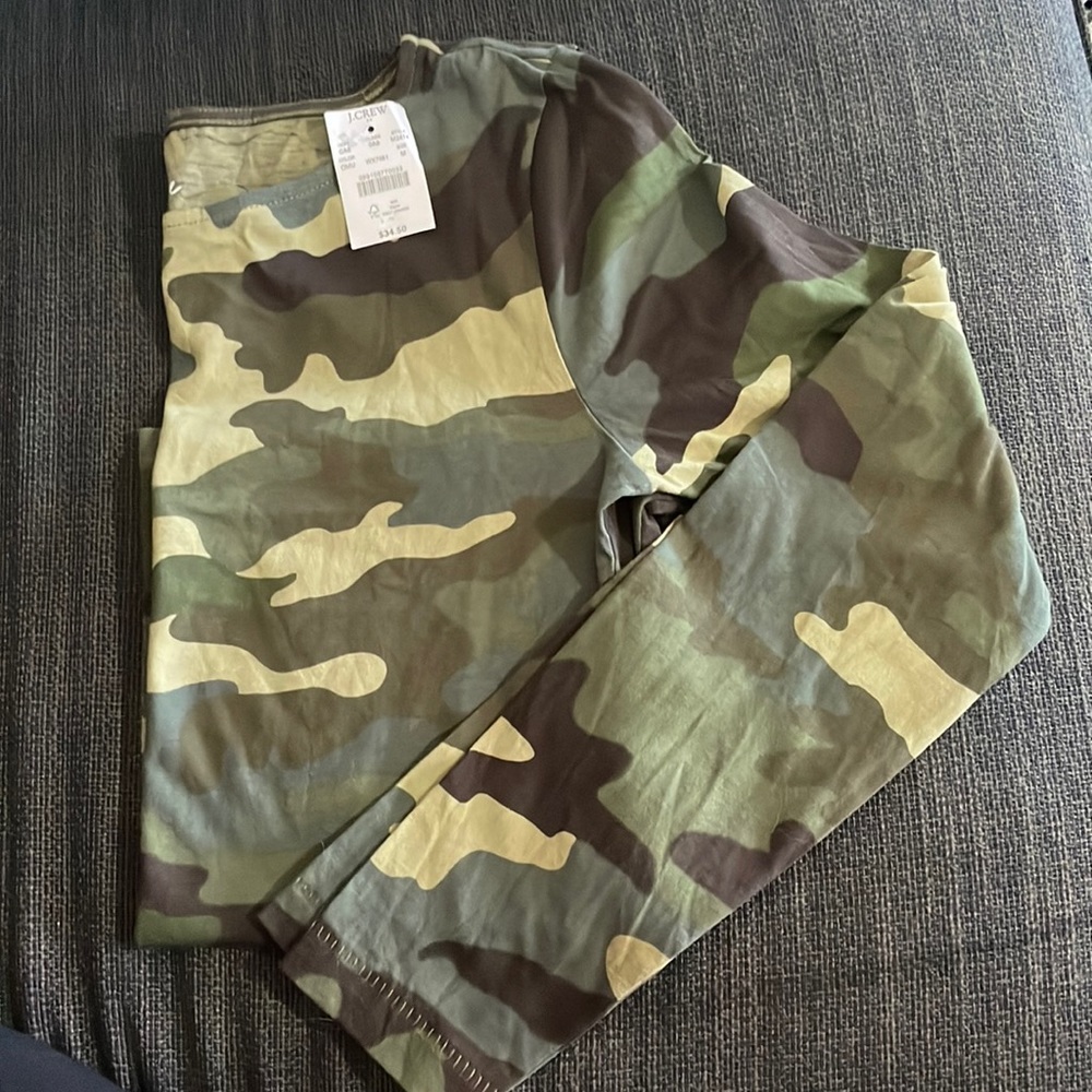 J. Crew long sleeve army camouflage print shirt size woman’s medium